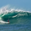 Tiago Candelot, carioca radicado em Maui, no Hawaii, não perdeu a oportunidade única de surfar ondas grandes e tubulares na Laje do Castelinho. Foto: Ricardo Altoé Tiago Candelot, carioca radicado em Maui, no Hawaii, não perdeu a oportunidade única de surfar ondas grandes e tubulares na Laje do Castelinho. Foto: Ricardo Altoé