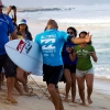 Kelly Slater ao ouvir a nota de sua última onda que virou contra John John. Foto: ASP