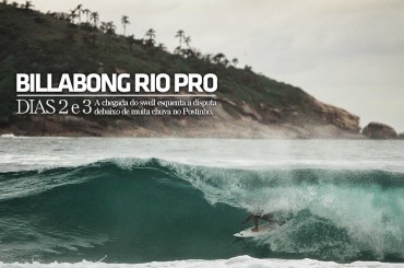 No segundo dia de Billabong Rio Pro as baterias rolaram no palco principal do evento, o Postinho, na Barra da Tijuca, debaixo de muita chuva. O Round 2 (repescagem) e parte do Round 3 rolaram em ondas fracas, com o dia sendo encerrado por conta da forte chuva. No dia seguinte, os Rounds 3, 4 e 5 foram finalizados aproveitando o auge do swell. Nesta: Mineirinho no tubo que garantiu sua vitória contra Taj Burrow no Round 5. Foto: Marcos Myara