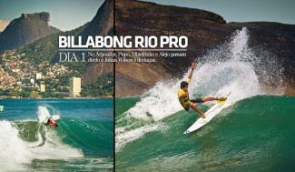 No primeiro dia de Rio Pro 2012, Julian Wilson foi destaque com a melhor onda e maior somatório do Round 1. Entre os brasileiros, Miguel Pupo e Alejo fazem bonito e Mineirinho assume a ponta do ranking mundial. Fotos: Andre Magarao