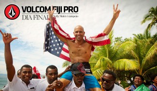 O último dia de Volcom Fiji Pro foi marcado pela vingança de CJ Hobgood sobre Mineirinho, a performance avassaladora de Gabriel Medina e, é claro, a 49ª vitória de Kelly Slater no WCT. Foto: Volcom O último dia de Volcom Fiji Pro foi marcado pela vingança de CJ Hobgood sobre Mineirinho, a performance avassaladora de Gabriel Medina e, é claro, a 49ª vitória de Kelly Slater no WCT. Foto: Volcom