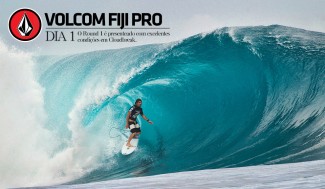 O wildcard da Volcom, Mitch Coleborn, protagonizou uma das melhores baterias do primeiro dia de Volcom Fiji Pro, desbancando Kelly Slater e Kai Otton com a maior soma do dia. Foto: Volcom O wildcard da Volcom, Mitch Coleborn, protagonizou uma das melhores baterias do primeiro dia de Volcom Fiji Pro, desbancando Kelly Slater e Kai Otton com a maior soma do dia. Foto: Volcom