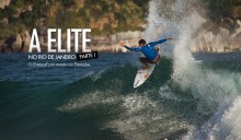 Quem esteve presente nas areias do Postinho, Barra da TIjuca, hoje (dia 8 de maio) teve o privilégio de assistir um "filme de surf" ao vivo e à cores, com a primeira sessão em peso da elite ao lado de freesurfers e locais. O dia inteiro foi de altas ondas, e entre um tubo e outros surfado, MUITOS aéreos foram jogados pro alto, como você confere nesta primeira parte da série A Elite no Rio de Janeiro. Nesta: Mineirinho, nunca dando menos que 100%. Foto: Myara