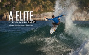 Quem esteve presente nas areias do Postinho, Barra da TIjuca, hoje (dia 8 de maio) teve o privilégio de assistir um "filme de surf" ao vivo e à cores, com a primeira sessão em peso da elite ao lado de freesurfers e locais. O dia inteiro foi de altas ondas, e entre um tubo e outros surfado, MUITOS aéreos foram jogados pro alto, como você confere nesta primeira parte da série A Elite no Rio de Janeiro. Nesta: Mineirinho, nunca dando menos que 100%. Foto: Myara