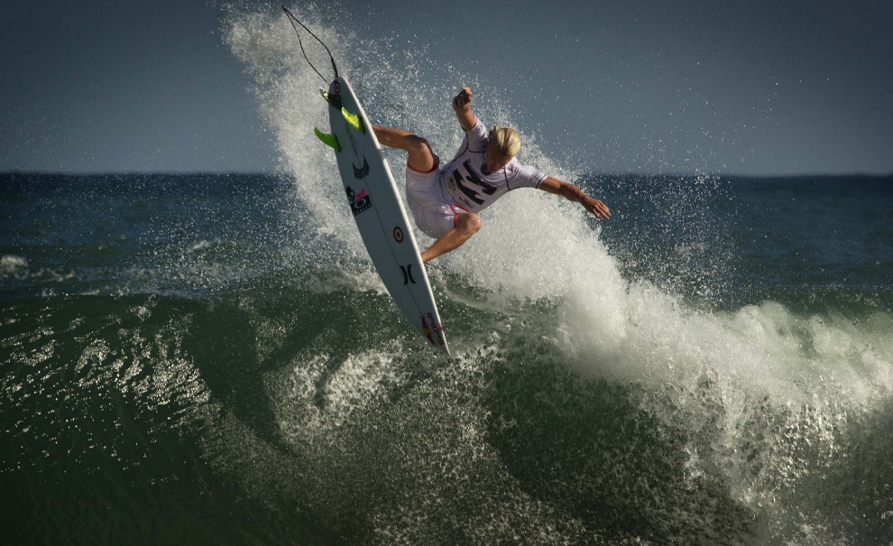 Kolohe Andino foi quem mais usou do aéreo para arrancar as notas dos juízes. Ao passar por Bede Durbidge nas quartas, ele já garantia sua melhor performance em um evento do WCT. Foto: Hugo Carmo