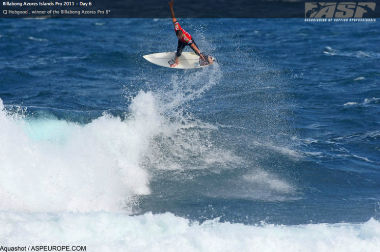 O aéreo 9,03 de C.J. na final. Foto: ASP Europa.