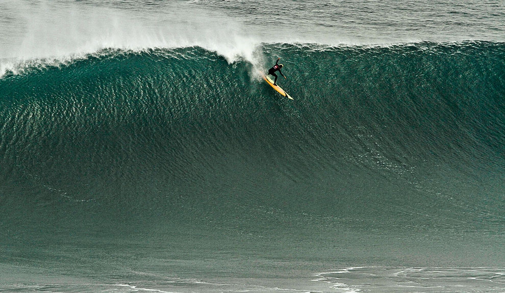 Frank Solomon literalmente ladeira abaixo em Pichilemu. Foto: Deheeckere / BWWT.