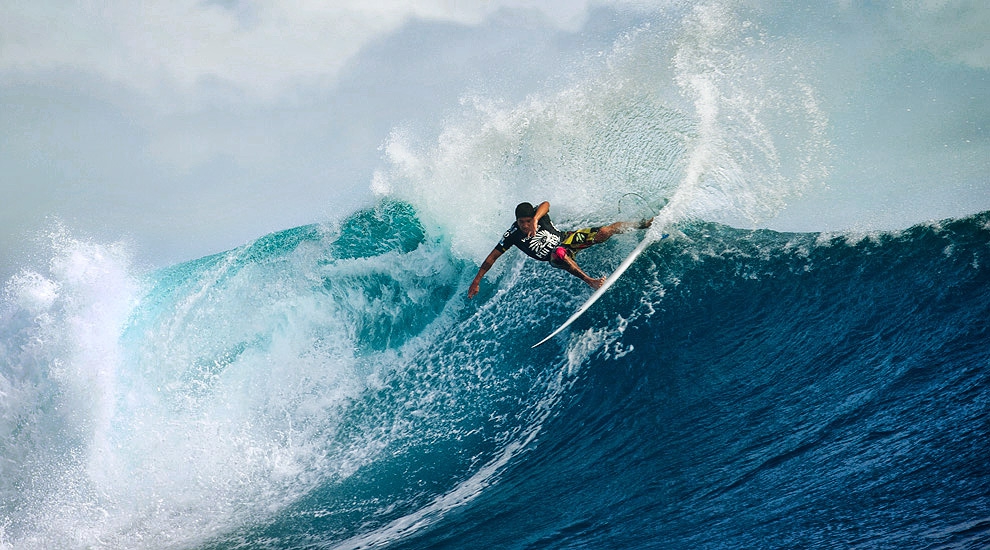 Heitor Alves surfou bem durante o campeonato inteiro, mas definitivamente não conseguiu se achar contra um dos mais experientes em Fiji, CJ Hobgood. Foto: ASP