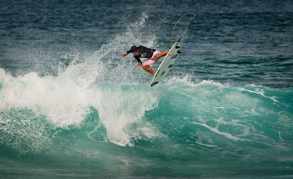 Flávio Nakagima abusou das variações de aéreos em Rocky Point. Foto: André Portugal