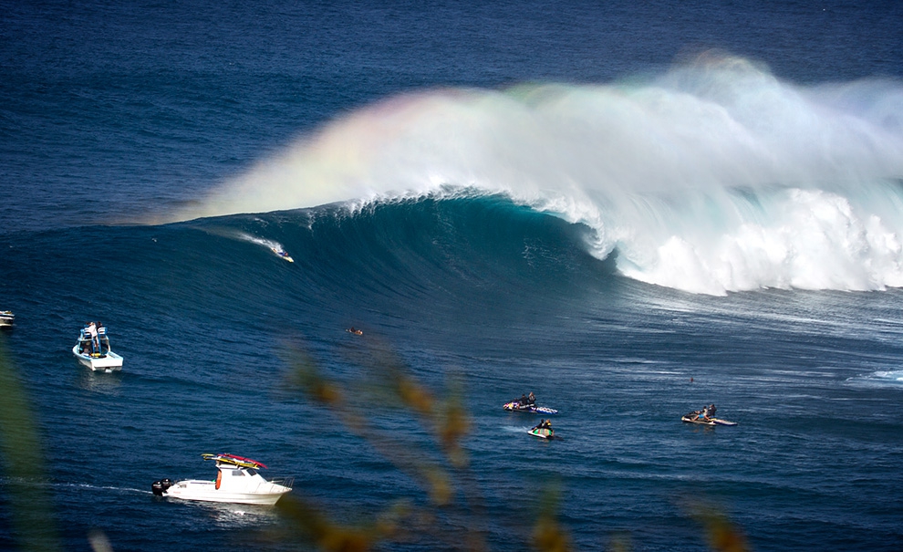 Jaws, um cartão postal pouco convidativo para a esmagadora maioria dos surfistas no mundo. Já para outros... Foto: Marcio Luiz