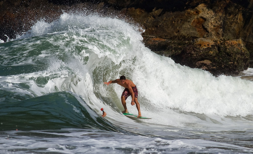 Leandro Azevedo, um dos felizes moradores da Sununga, não fez feio e foi até a semi final! Foto: Andre Magarao