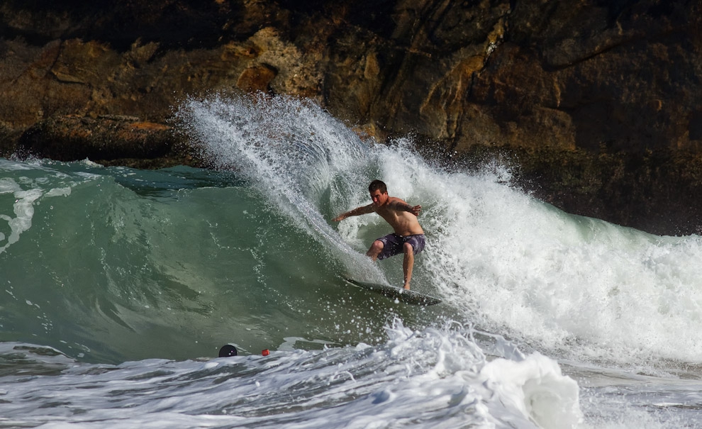 Brandon Sears se dedicou a acordar cedo para chegar na praia antes do crowd. Foto: Andre Magarao