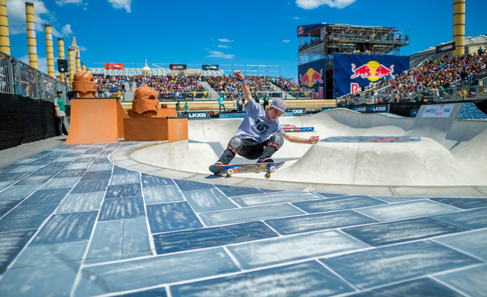 O jovem talento da Megarampa, Tom Schaar, também participou do evento de Park mas acabou não passando para a final. Foto: Tristan Shu / ESPN Images