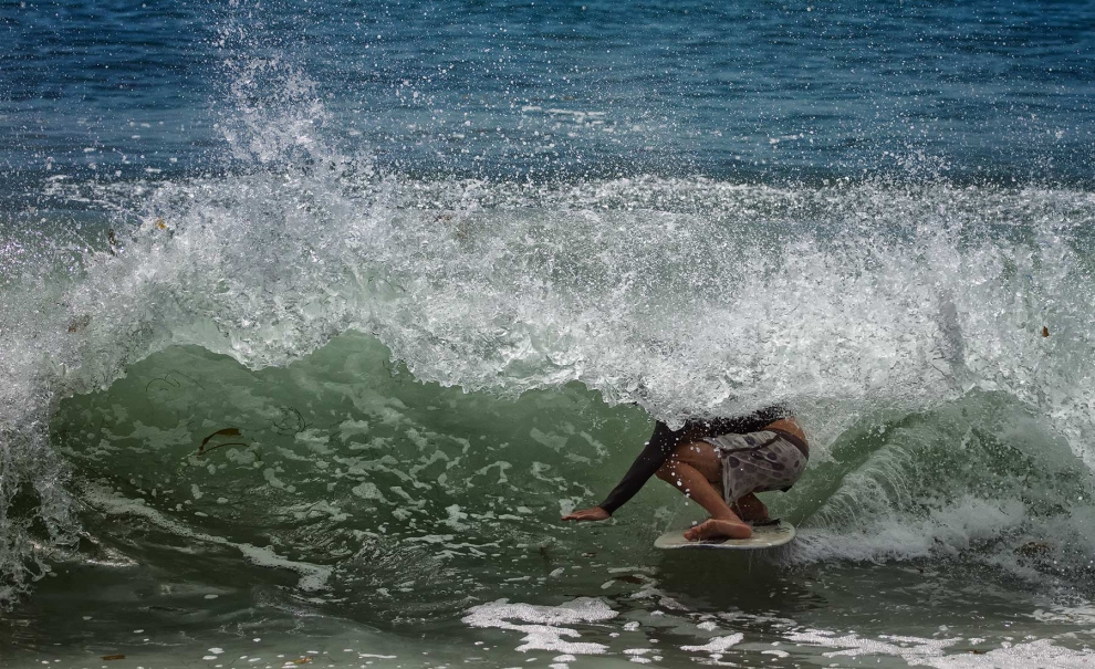As ondas em Laguna Beach são ótimas, mas um pouco de turismo também é bom. Harley Nelson em Malibu. Foto: Andre Magarao