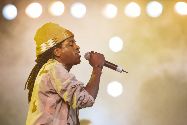 Black Am I da Ghetto Youths International, gravadora dos irmãos Marley, fez uma breve apresentação pouco antes do headliner da noite Damian Marley. Foto: Radio Layback